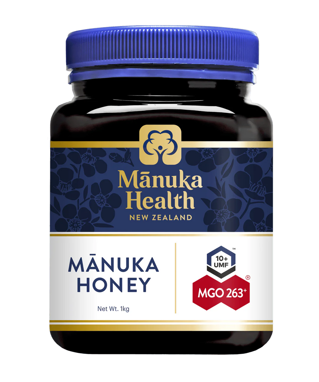 Manuka Health MGO 263+ Manuka Honey 1kg premium New Zealand honey with medium strength MGO, suitable for daily wellness and natural nutrition.