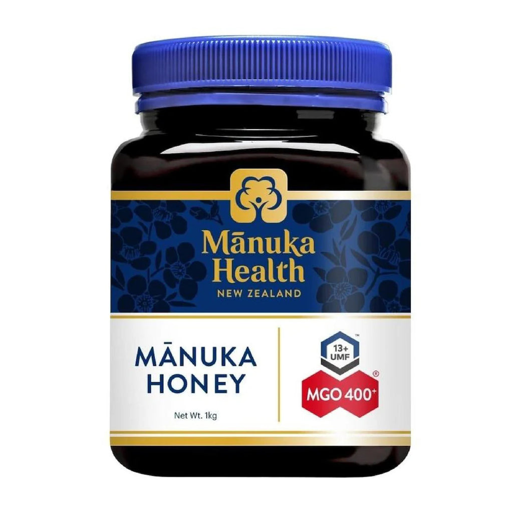 Manuka Health MGO 400+ Manuka Honey 1kg premium New Zealand honey with high MGO strength, ideal for daily wellness support and natural nutrition.