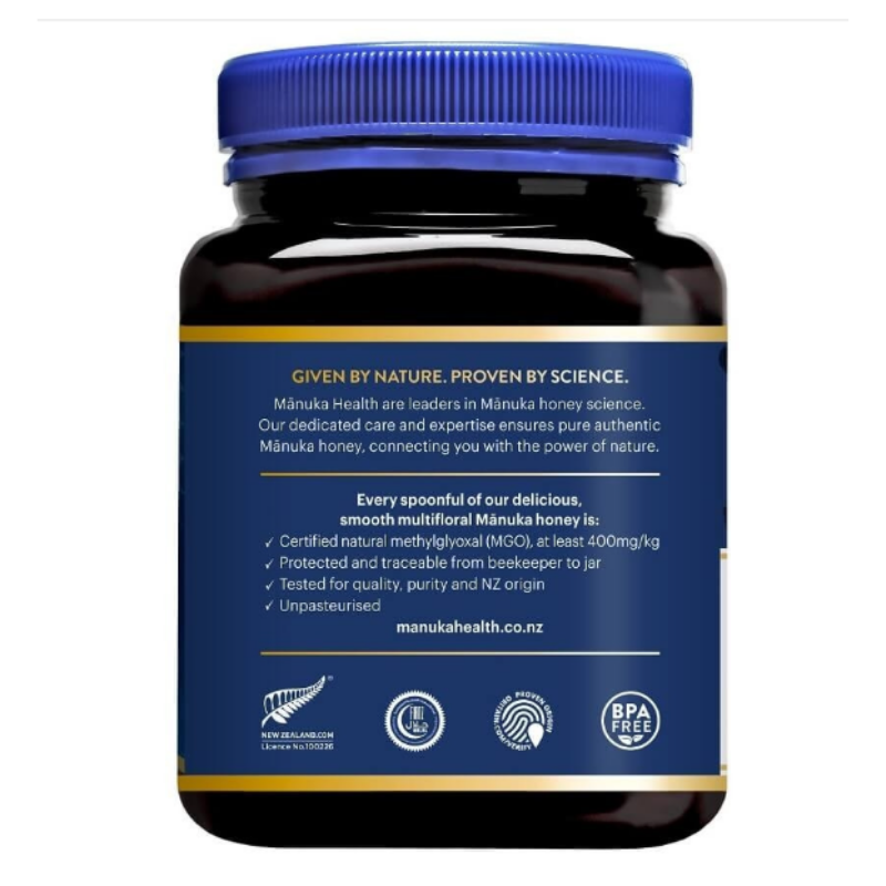 Manuka Health MGO 400+ Manuka Honey 1kg premium New Zealand honey with high MGO strength, ideal for daily wellness support and natural nutrition.