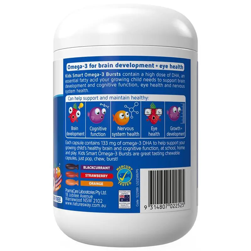 Nature's Way Kids Smart Omega-3 Fish Oil Trio 180 Capsules children's omega-3 supplement