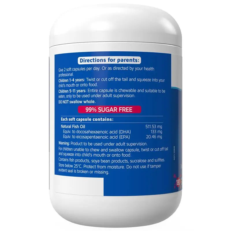Nature's Way Kids Smart Omega-3 Fish Oil Trio 180 Capsules children's omega-3 supplement