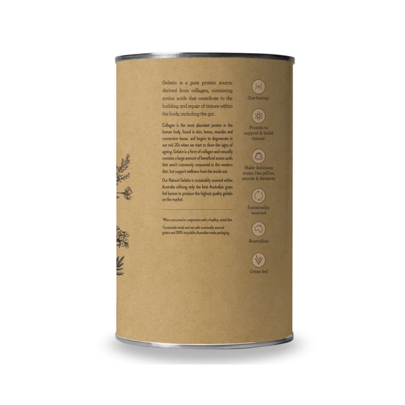Nutra Organics Natural Gelatin Gut Wellbeing Unflavoured 500gPowder