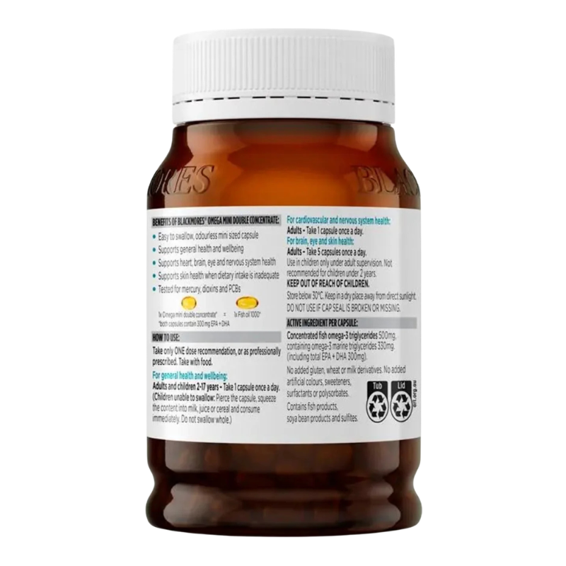 An amber brown supplement bottle with a white cap, showing the back label of a brand called 'NexGen'. The label contains text and icons related to dosage and usage.