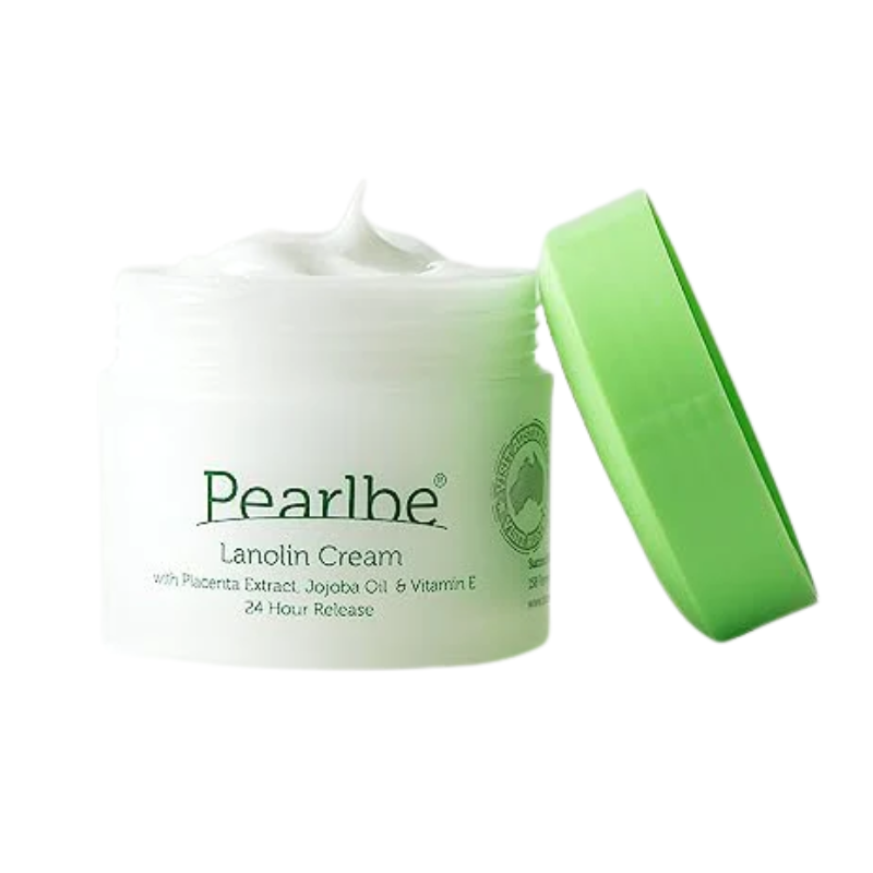 Pearlbe Lanolin Cream with Placenta Extract Jojoba Oil and Vitamin E 100g premium Australian moisturising face cream for daily skincare.