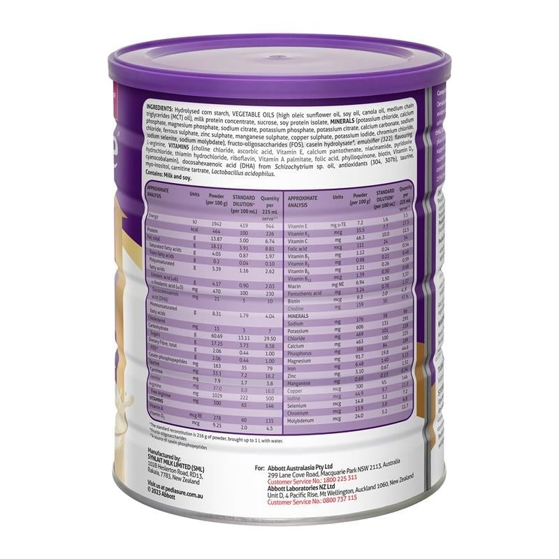 Abbott PediaSure Powder 850g nutritional supplement for children aged 1–10 years, providing complete balanced nutrition with vitamins, minerals, protein, and immune support.