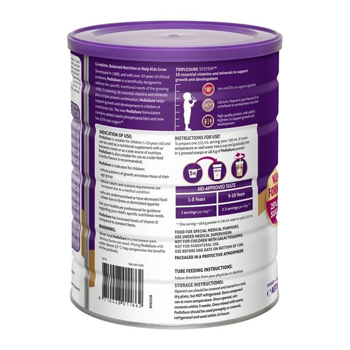 Abbott PediaSure Powder 850g nutritional supplement for children aged 1–10 years, providing complete balanced nutrition with vitamins, minerals, protein, and immune support.