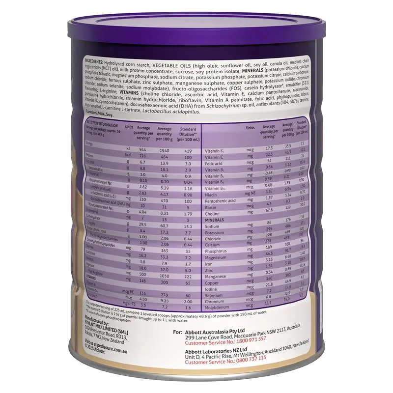 PediaSure 800g nutritional milk powder for children, formulated to support growth, immunity, bone development, and overall health.