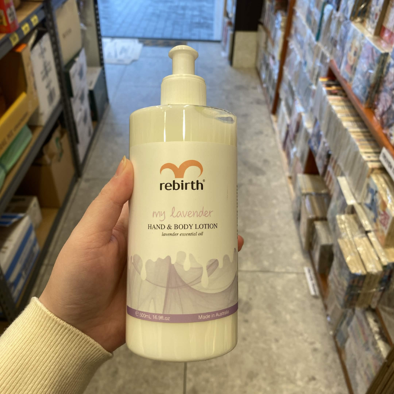 Rebirth My Lavender Hand & Body Lotion 500ml moisturising lotion with lavender for soft, hydrated skin.