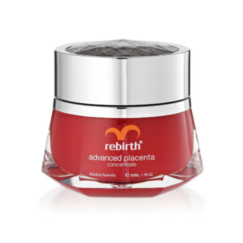 Rebirth Advanced Placenta Cream 50ml skincare cream with placenta extract to help improve skin elasticity, hydration and reduce signs of aging for smoother, healthier-looking skin.