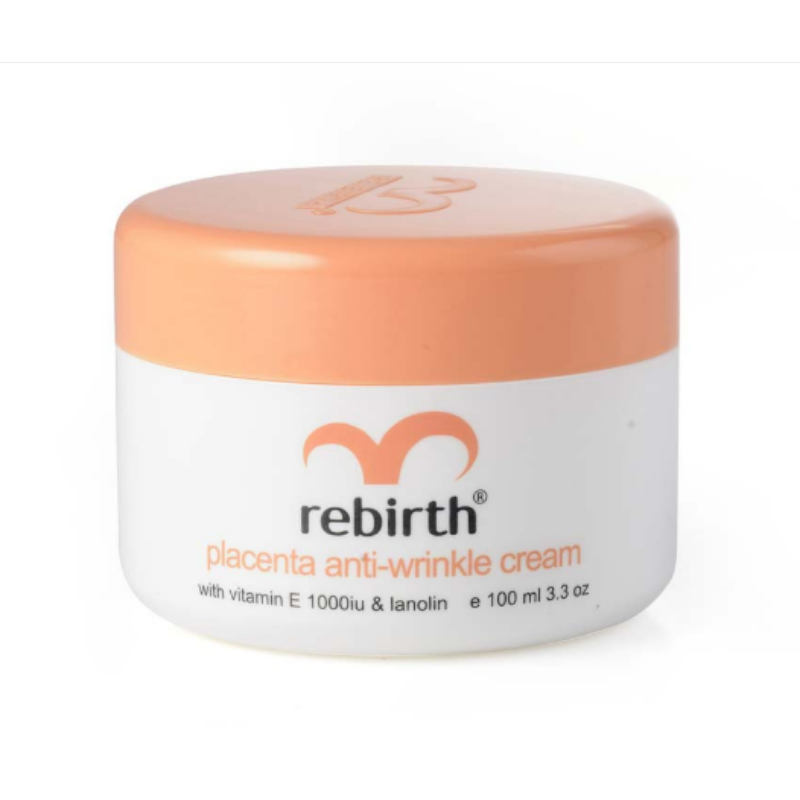 Rebirth Placenta Anti-Wrinkle Cream 100ml skincare cream with placenta extract to help reduce fine lines, improve skin elasticity and deeply hydrate for smoother, youthful-looking skin.