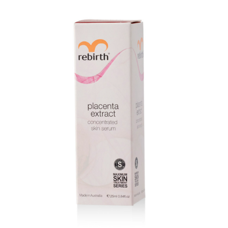 Rebirth Placenta Extract Serum 25ml concentrated skincare serum with placenta extract to help improve skin elasticity, hydration and reduce signs of aging for smoother, brighter skin.