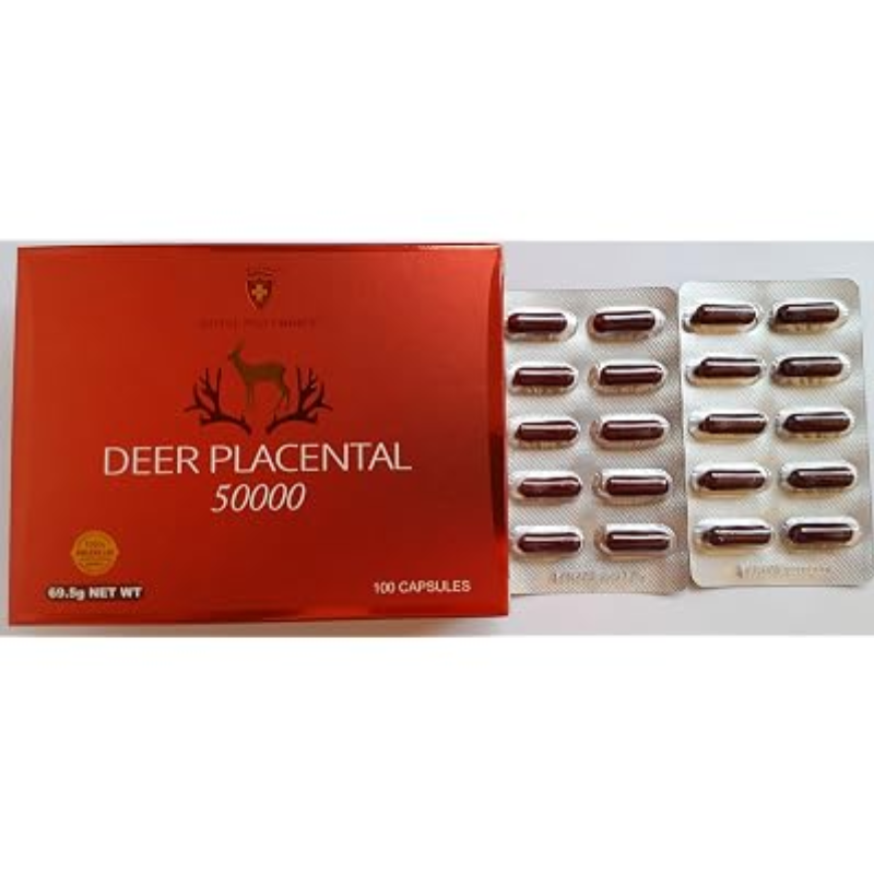 Royal Choice Deer Placental 50000 100 Capsules Australian deer placenta supplement supporting skin vitality, healthy ageing, and overall wellbeing.