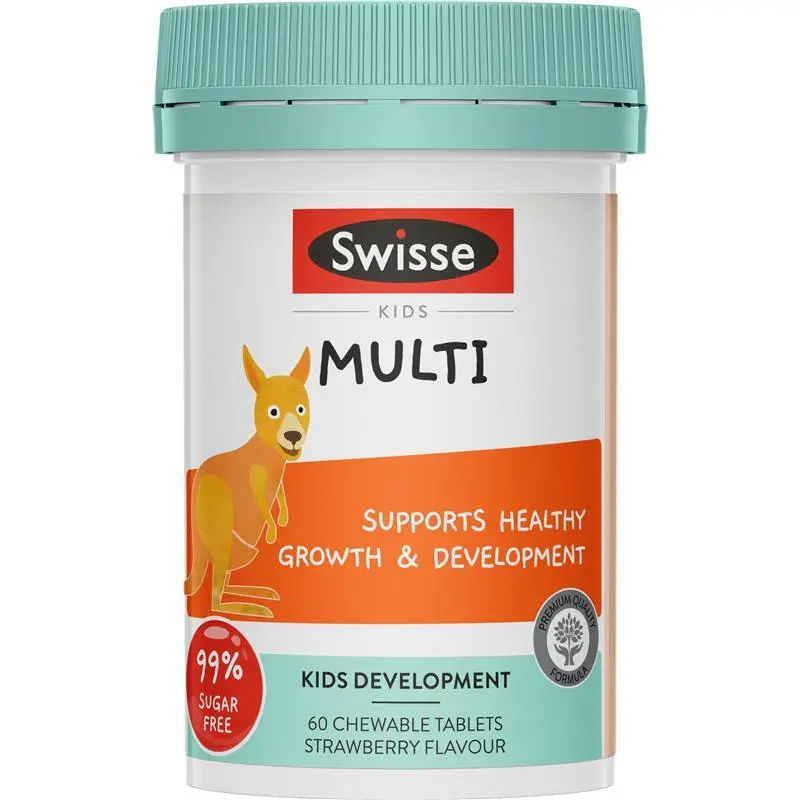 Swisse Kids Multi 60 Chewable Tablets children's multivitamin supplement with essential vitamins and minerals