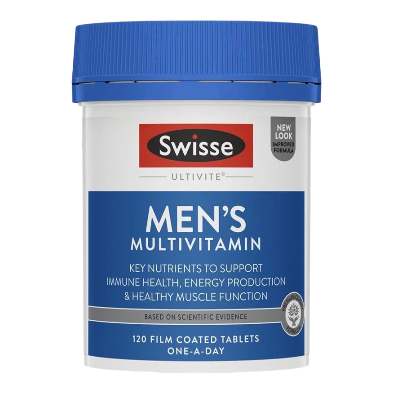 Swisse Men's Ultivite Multivitamin 120 Tablets Australian men's multivitamin with vitamins, minerals, antioxidants and herbal extracts.