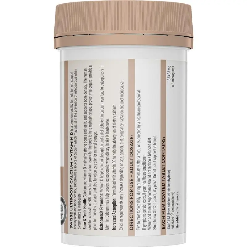 Swisse Ultiboost Calcium Plus Vitamin D 150 Tablets bone health supplement with calcium and vitamin D3