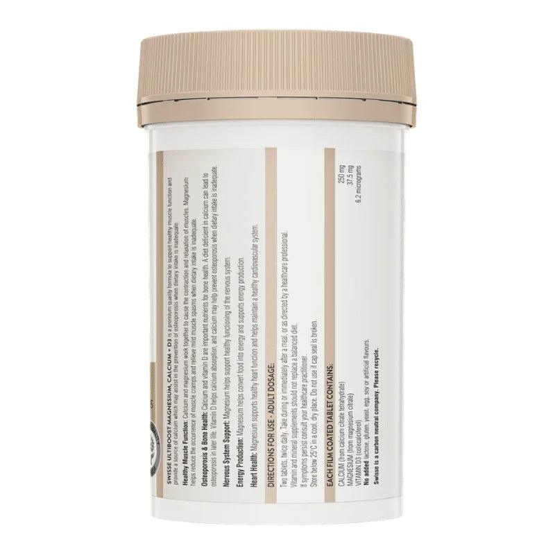 Swisse Ultiboost Calcium + Vitamin D 150 Tablets Australian calcium supplement with Vitamin D3 for healthy bones and teeth.