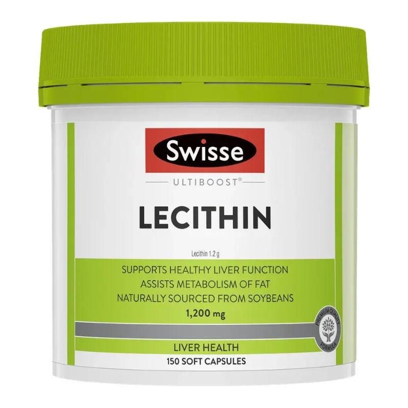 Swisse Ultiboost Lecithin 1200mg 150 Capsules Australian soy lecithin supplement for liver health and healthy fat metabolism.