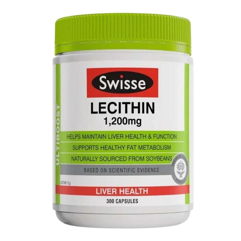 Swisse Ultiboost Lecithin 1200mg 300 Capsules Australian soy lecithin supplement for liver health and healthy fat metabolism.