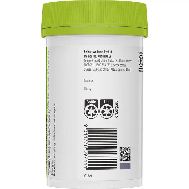 Swisse Ultiboost Liver Detox 200 Tablets herbal liver health supplement with milk thistle globe artichoke and turmeric
