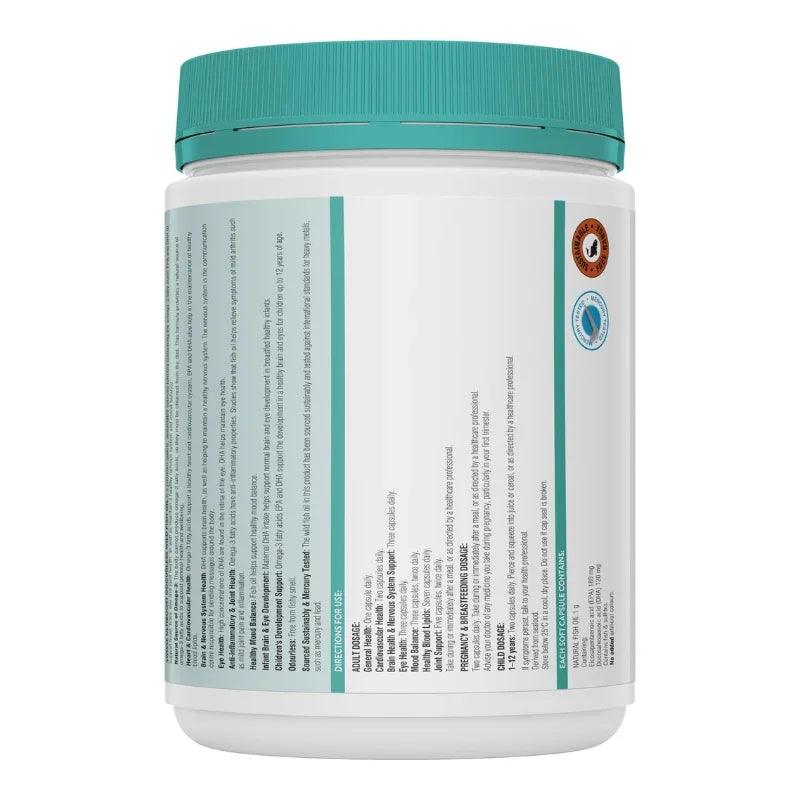 Swisse Ultiboost Odourless Wild Fish Oil 1000mg 400 Capsules Australian omega-3 fish oil supplement for heart, brain and eye health.