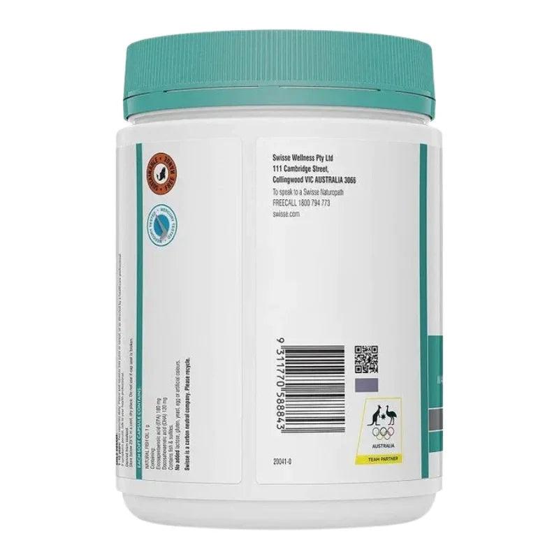 Swisse Ultiboost Odourless Wild Fish Oil 1000mg 400 Capsules Australian omega-3 fish oil supplement for heart, brain and eye health.