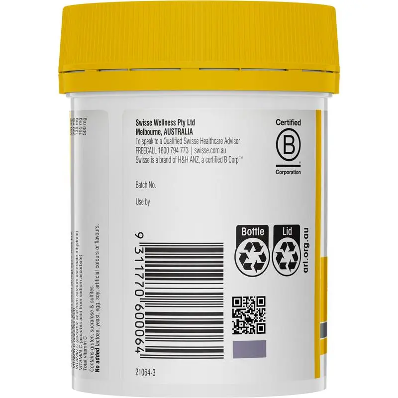 Swisse Ultiboost Vitamin C Plus Manuka Honey 120 Tablets vitamin C supplement with New Zealand Manuka honey