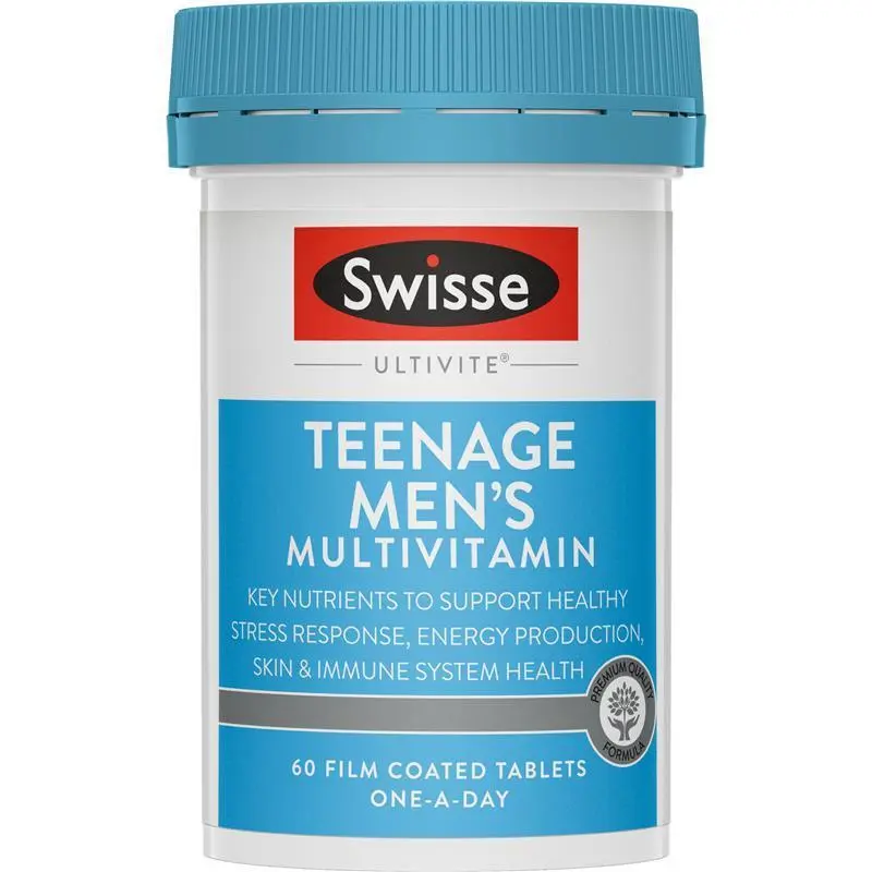 Swisse Ultivite Teenage Men's Multivitamin 60 Tablets daily multivitamin for teenage boys.