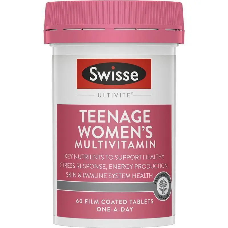 Swisse Ultivite Teenage Women's Multivitamin 60 Tablets daily multivitamin for teenage girls.