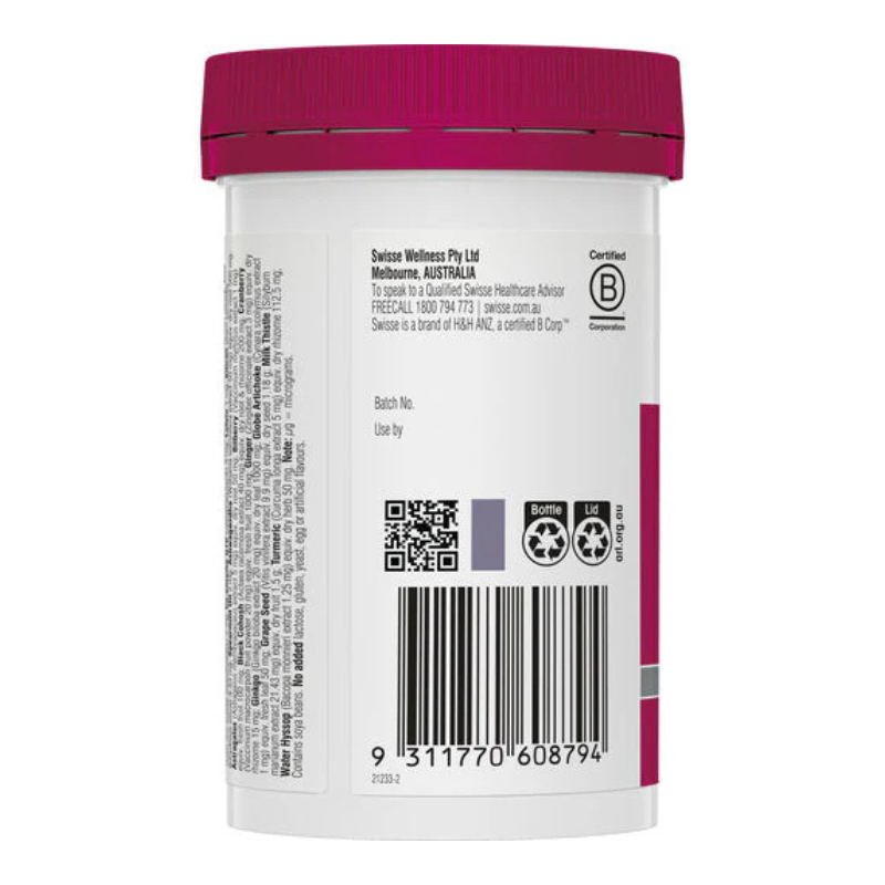 Swisse Women's 50+ Ultivite Multivitamin 90 Tablets Australian multivitamin with vitamins, minerals, antioxidants and herbal extracts for women over 50.