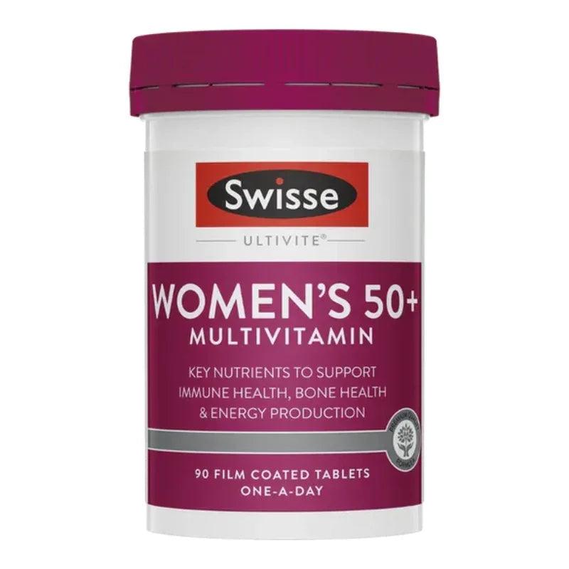 Swisse Women's 50+ Ultivite Multivitamin 90 Tablets Australian multivitamin with vitamins, minerals, antioxidants and herbal extracts for women over 50.