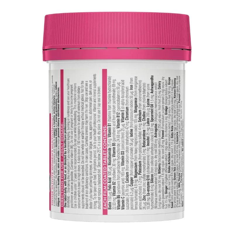Swisse Women's Ultivite Multivitamin 120 Tablets Australian women's multivitamin with vitamins, minerals, antioxidants and herbal extracts.