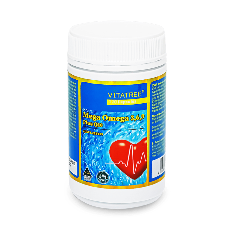 Vitatree-Mega Omega 3,6,9 plus CoQ10 120 Capsules