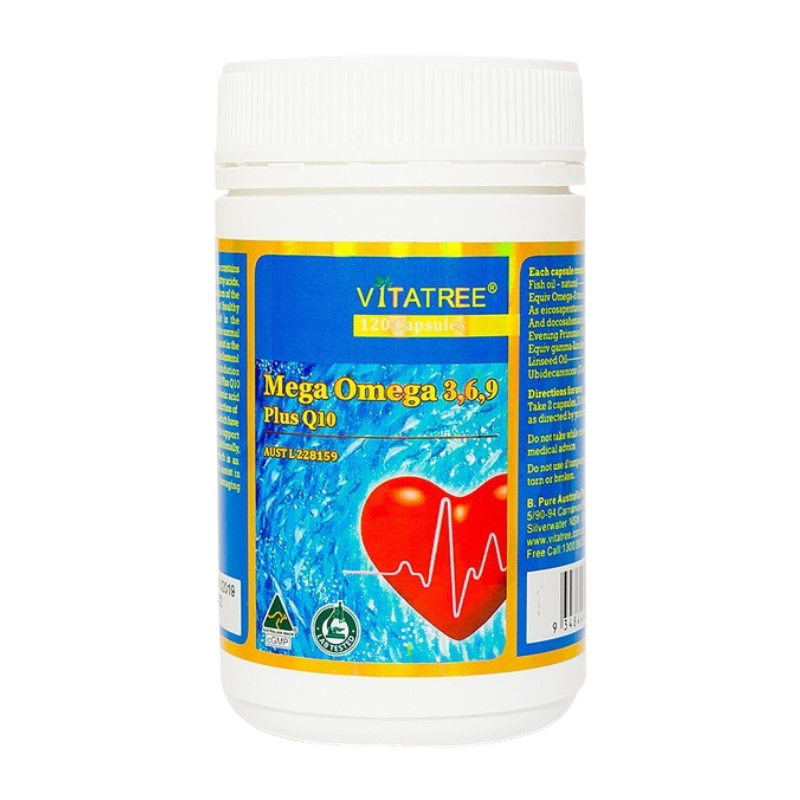 Vitatree-Mega Omega 3,6,9 plus CoQ10 120 Capsules