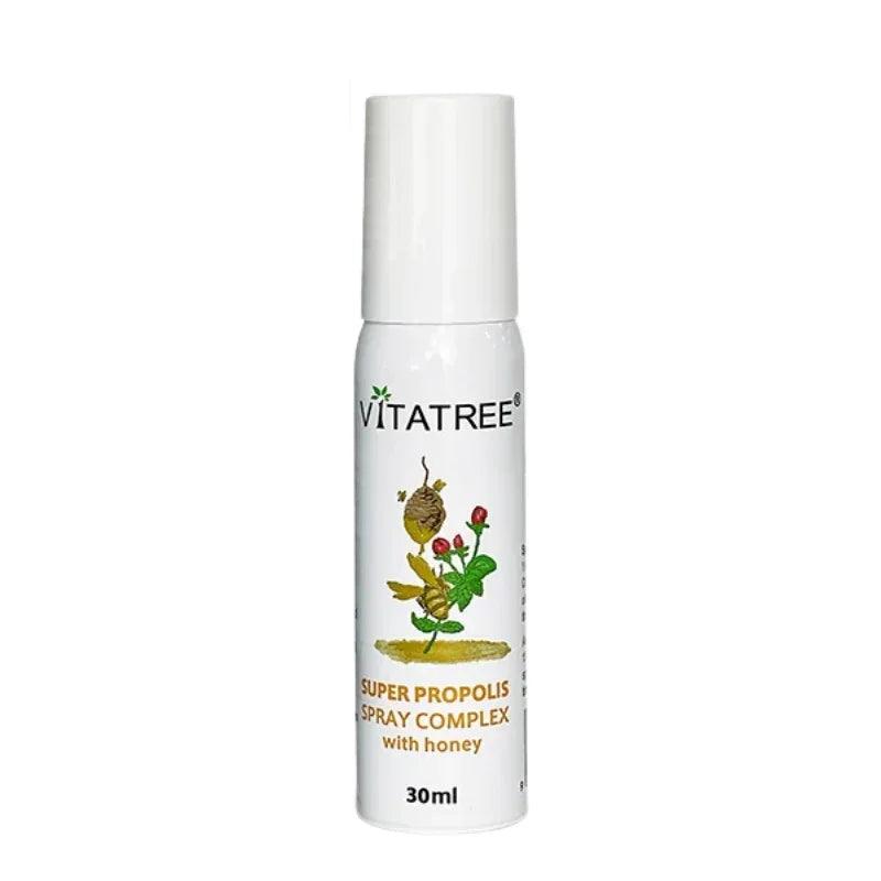 Vitatree Super Propolis Spray Complex with honey on a white background