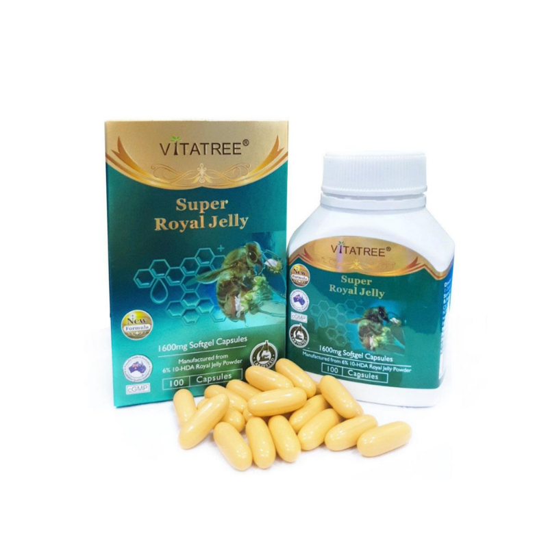 Vitatree Super Royal Jelly 100 capsules premium Australian royal jelly supplement formulated to support energy, vitality, immune health, and overall wellbeing.