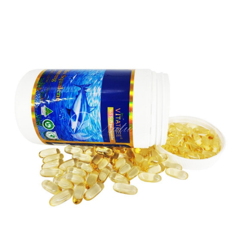 Vitatree Bio Squalene 365 softgel capsules premium Australian shark liver squalene supplement formulated to support skin health, oxygenation, metabolism, and overall wellbeing.