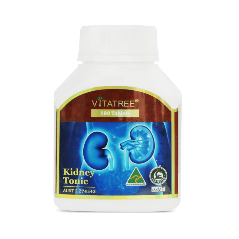 Vitatree Kidney Tonic 100 tablets premium Australian supplement formulated to support healthy kidney function, urinary tract health, and overall wellbeing.