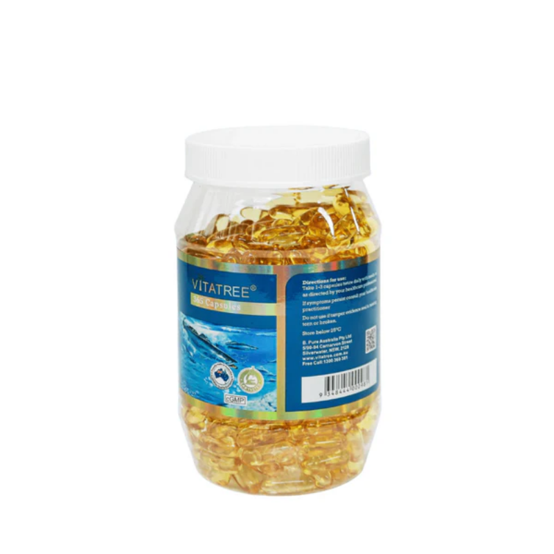 Vitatree Omega 3 1000mg 365 capsules premium Australian fish oil supplement formulated to support heart health, brain function, joint mobility, and overall wellbeing.
