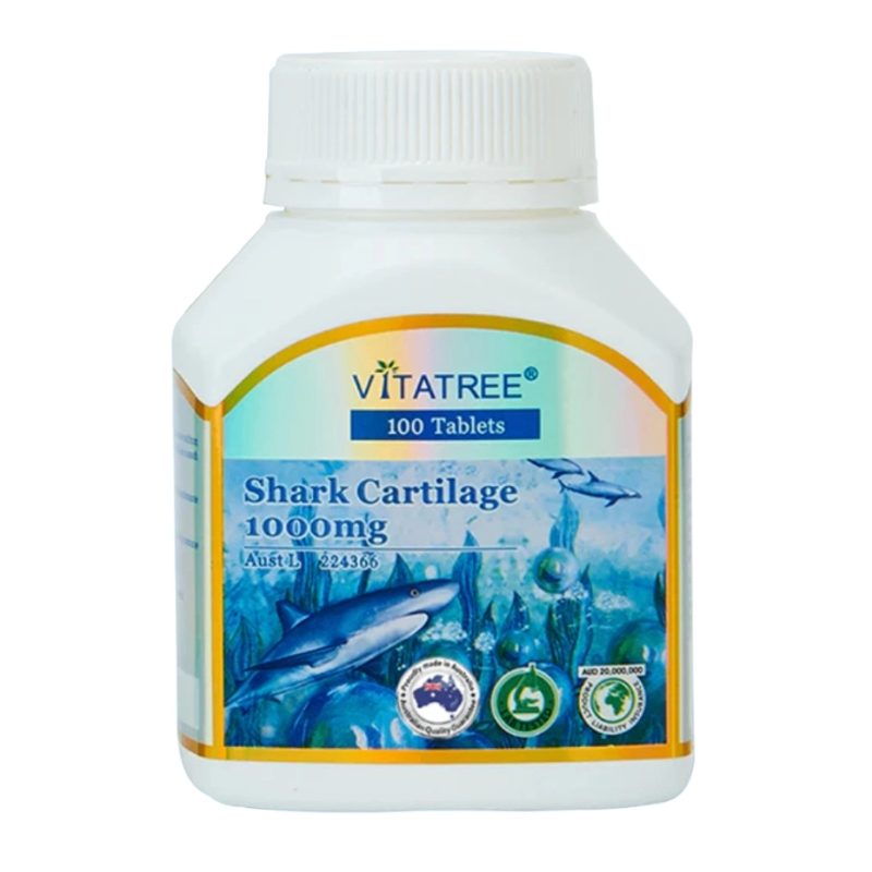 Vitatree Shark Cartilage 1000mg 60 Tablets premium Australian shark cartilage supplement in tablet form.