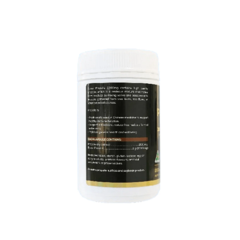 Vitatree Super Propolis 1000mg 200 mini capsules premium Australian bee propolis supplement formulated to support immune health, antioxidant protection, and overall wellbeing.