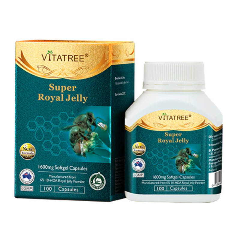Vitatree Super Royal Jelly 100 capsules premium Australian royal jelly supplement formulated to support energy, vitality, immune health, and overall wellbeing.