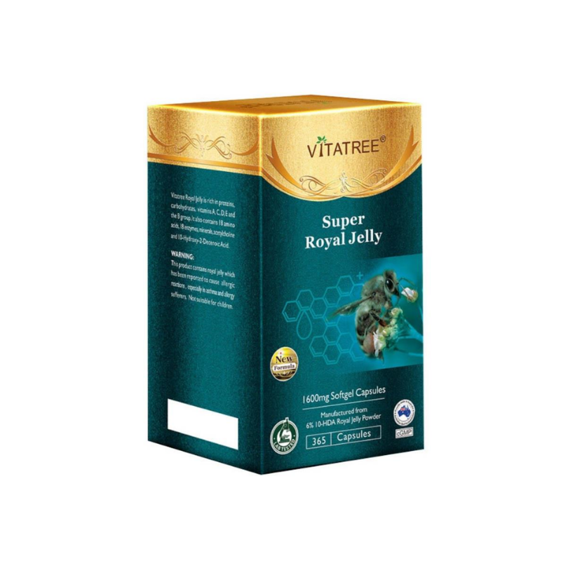 Vitatree Super Royal Jelly 365 capsules premium bee-derived supplement supporting energy, immunity, vitality and overall wellness.