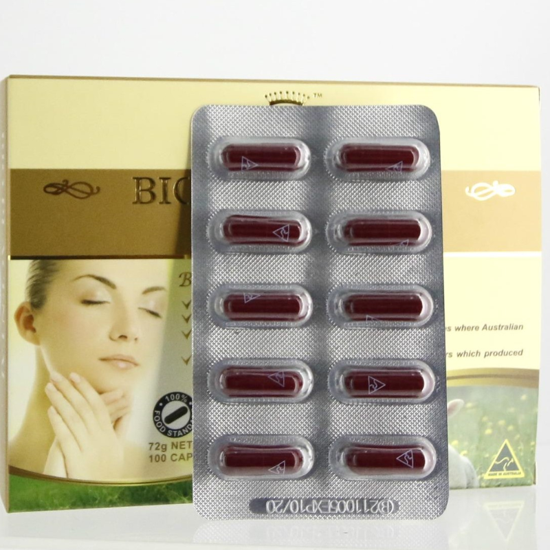 Wealthy Health Bio Placental 100000 Max Baby Sheep Essence 100 Capsules Australian placenta supplement supporting skin health, vitality, and overall wellbeing.