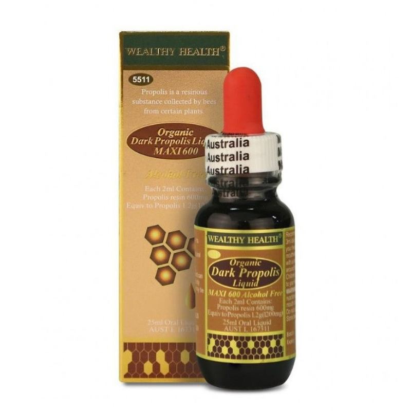 Wealthy Health Dark Propolis Liquid 25ml premium Australian propolis extract supporting immune health and daily wellbeing in an easy-to-use liquid formula.