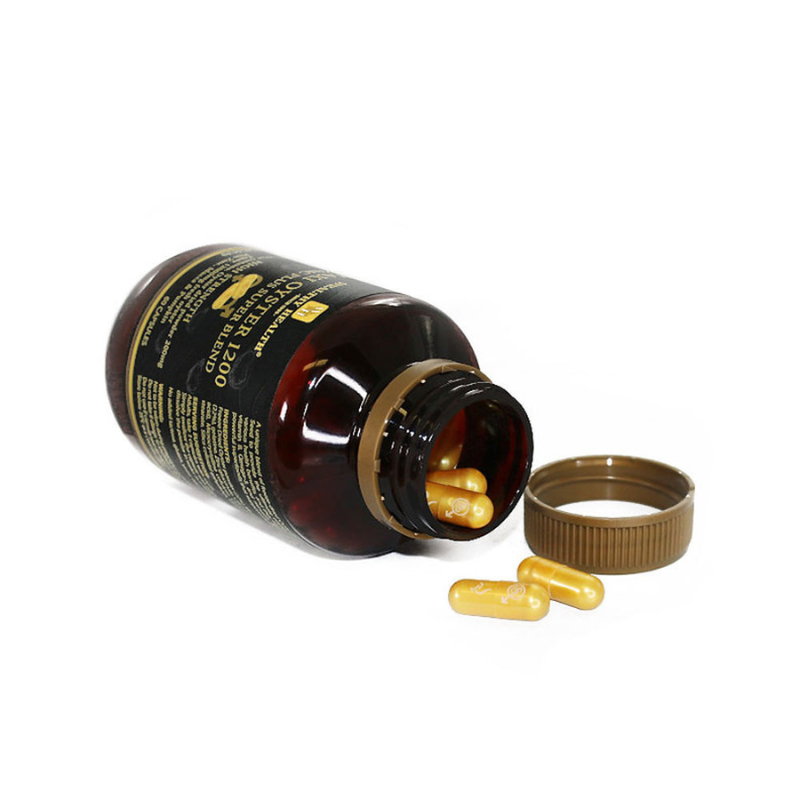 Wealthy Health Maxi Oyster 1200 Zinc Plus Super Blend 60 Capsules premium Australian oyster and zinc dietary supplement.