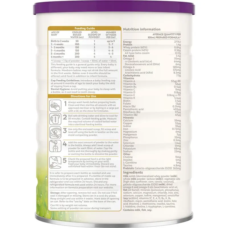 a2 Gentle Gold Premium Infant Formula Stage 1 (0–6 Months) 800g Australian infant formula milk powder