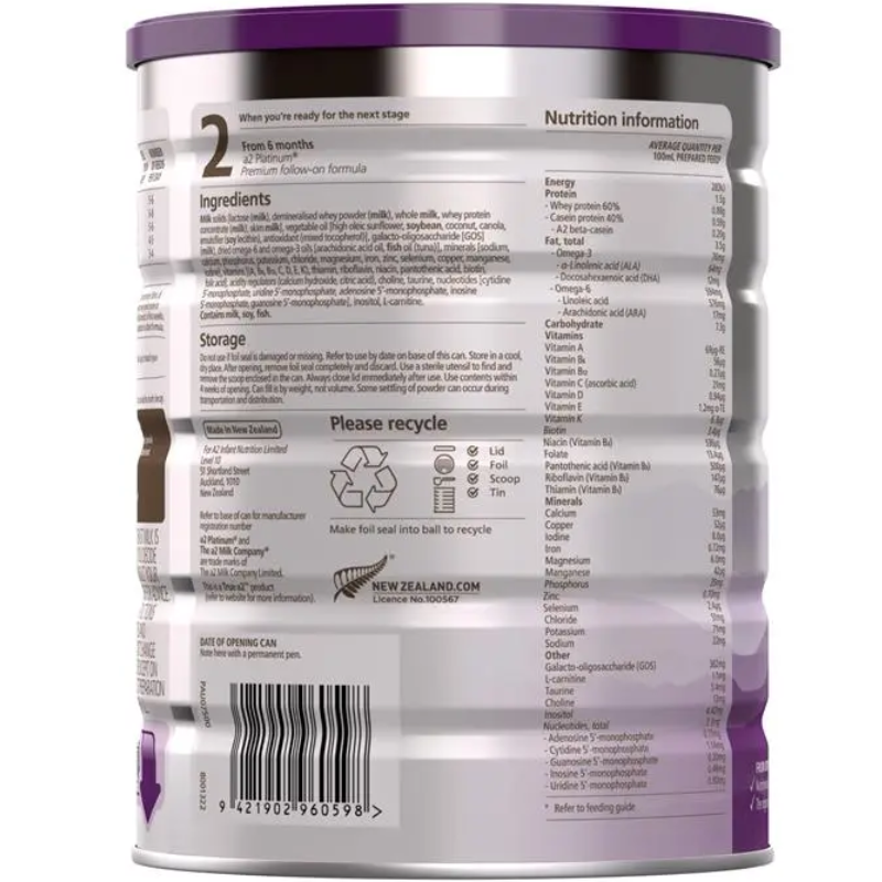 a2 Platinum Premium Infant Formula Stage 1 (0–6 Months) 900g Australian infant formula milk powder