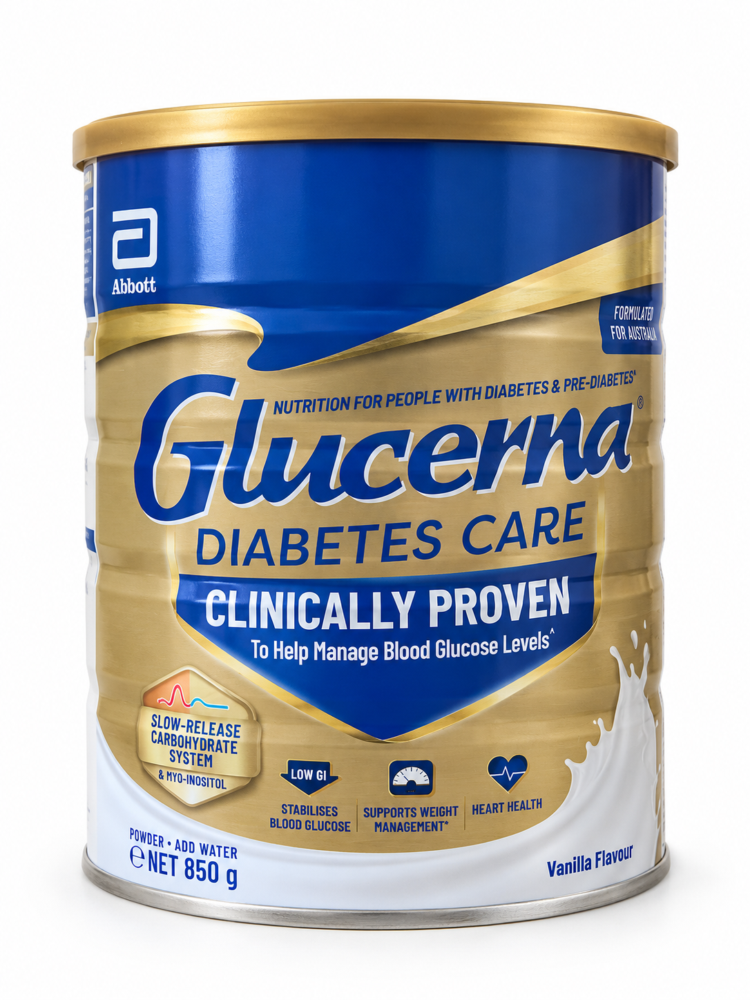 Abbott Glucerna Vanilla 850g nutritional powder vanilla flavour