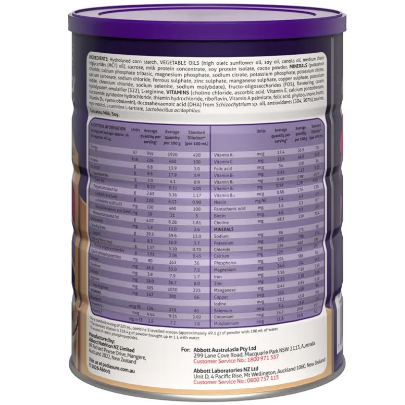 Abbott PediaSure Chocolate 800g nutritional powder drink for children aged 1 to 10 years