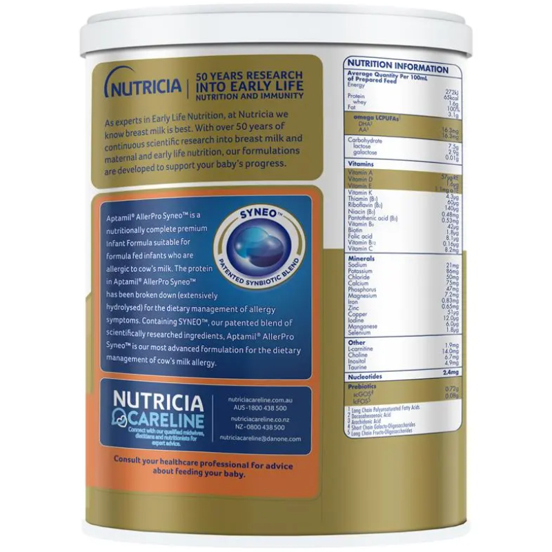 Aptamil AllerPro Syneo 1 Premium Infant Formula From Birth to 6 Months 900g Australian baby formula milk powder